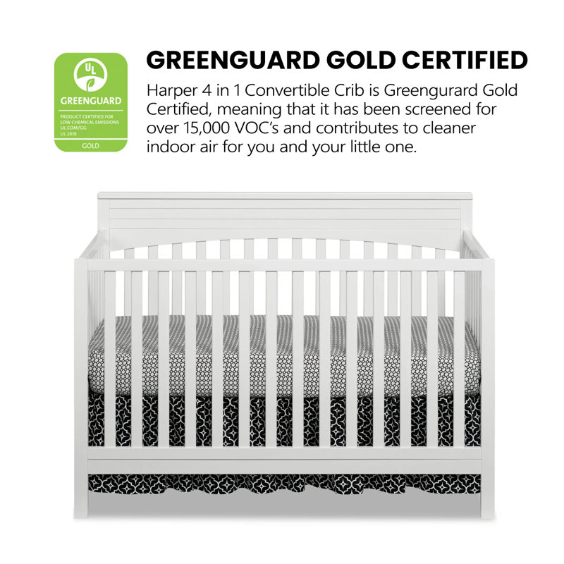 OxfordBaby Harper 4 in 1 Convertible Baby Crib Greenguard Gold Certified Reviews Wayfair